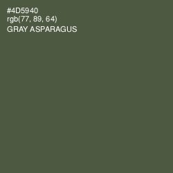#4D5940 - Gray Asparagus Color Image