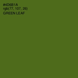 #4D6B1A - Green Leaf Color Image