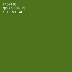 #4D741C - Green Leaf Color Image