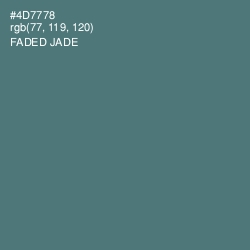 #4D7778 - Faded Jade Color Image
