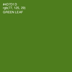 #4D7D1D - Green Leaf Color Image