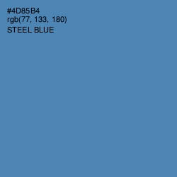 #4D85B4 - Steel Blue Color Image