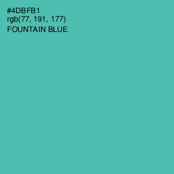 #4DBFB1 - Fountain Blue Color Image