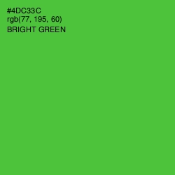 #4DC33C - Bright Green Color Image