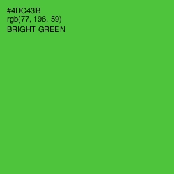 #4DC43B - Bright Green Color Image