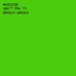 #4DCC0B - Bright Green Color Image