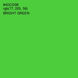 #4DCD3B - Bright Green Color Image