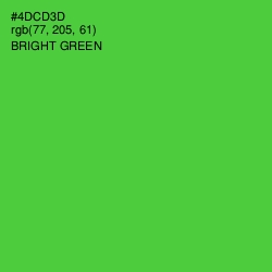 #4DCD3D - Bright Green Color Image
