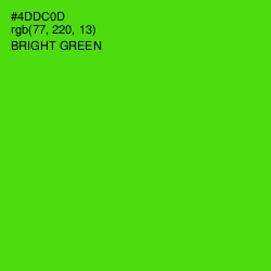 #4DDC0D - Bright Green Color Image