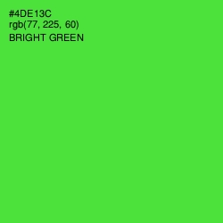 #4DE13C - Bright Green Color Image