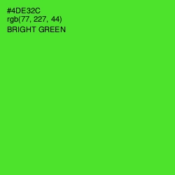 #4DE32C - Bright Green Color Image