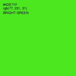 #4DE71F - Bright Green Color Image