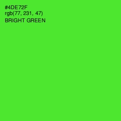 #4DE72F - Bright Green Color Image