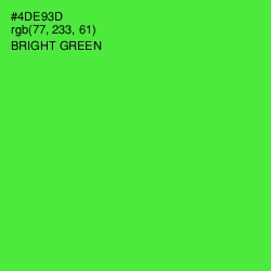 #4DE93D - Bright Green Color Image