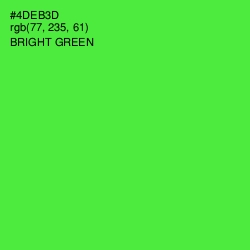 #4DEB3D - Bright Green Color Image