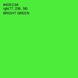 #4DEC3A - Bright Green Color Image
