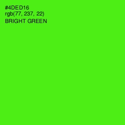 #4DED16 - Bright Green Color Image