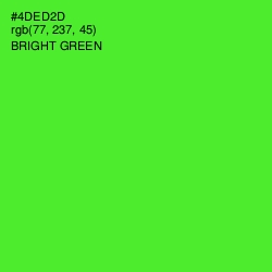#4DED2D - Bright Green Color Image