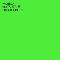 #4DED3A - Bright Green Color Image