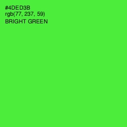 #4DED3B - Bright Green Color Image