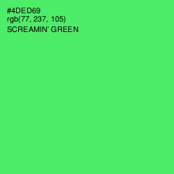 #4DED69 - Screamin' Green Color Image