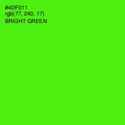 #4DF011 - Bright Green Color Image