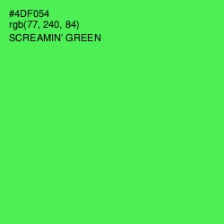 #4DF054 - Screamin' Green Color Image