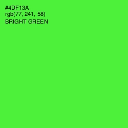 #4DF13A - Bright Green Color Image