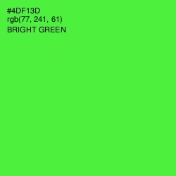 #4DF13D - Bright Green Color Image