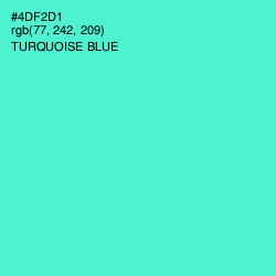 #4DF2D1 - Turquoise Blue Color Image