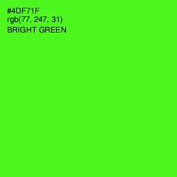 #4DF71F - Bright Green Color Image