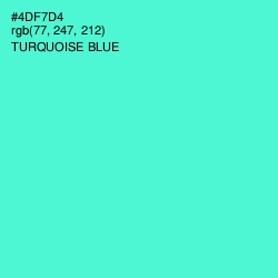 #4DF7D4 - Turquoise Blue Color Image
