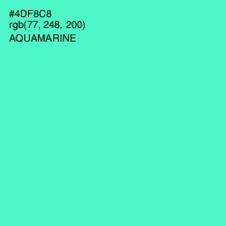 #4DF8C8 - Aquamarine Color Image