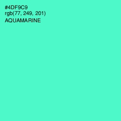 #4DF9C9 - Aquamarine Color Image