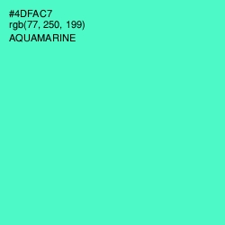 #4DFAC7 - Aquamarine Color Image