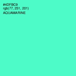 #4DFBC9 - Aquamarine Color Image