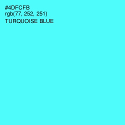 #4DFCFB - Turquoise Blue Color Image