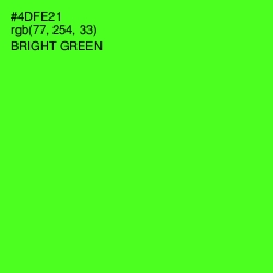 #4DFE21 - Bright Green Color Image