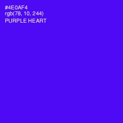 #4E0AF4 - Purple Heart Color Image