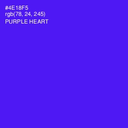 #4E18F5 - Purple Heart Color Image