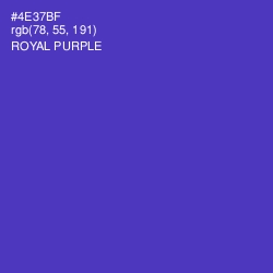 #4E37BF - Royal Purple Color Image
