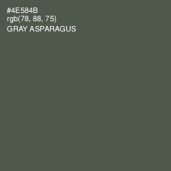 #4E584B - Gray Asparagus Color Image
