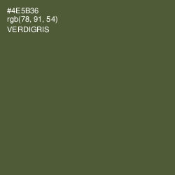 #4E5B36 - Verdigris Color Image