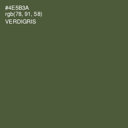 #4E5B3A - Verdigris Color Image