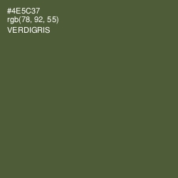 #4E5C37 - Verdigris Color Image