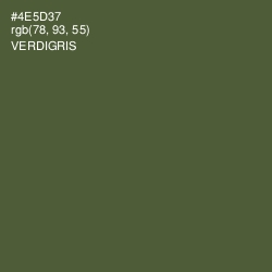 #4E5D37 - Verdigris Color Image