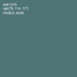 #4E7475 - Faded Jade Color Image