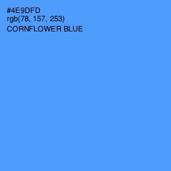 #4E9DFD - Cornflower Blue Color Image