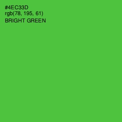 #4EC33D - Bright Green Color Image