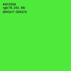 #4EE93A - Bright Green Color Image